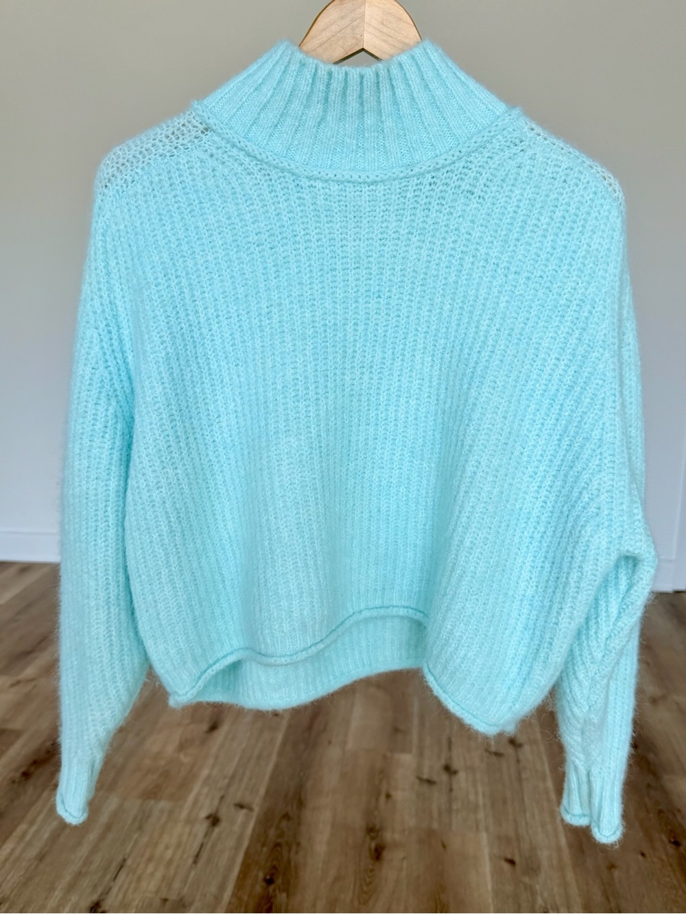 Pilcro Dawn Mock Neck Chunky Sweater XS Sky Blue | Anthropologie | $138